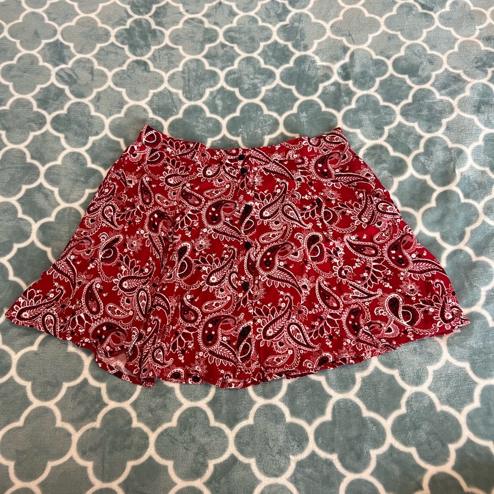 Forever 21 Paisley Red Skirt